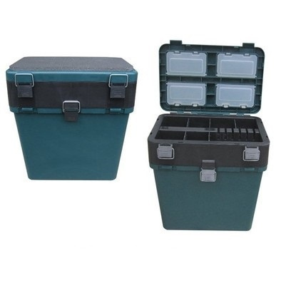 Ящик зимний пластиковый, В38*Ш36*Г24, 18л, с мягк.сиденьем, t до -40С, до 100 кг, цв.зеленый