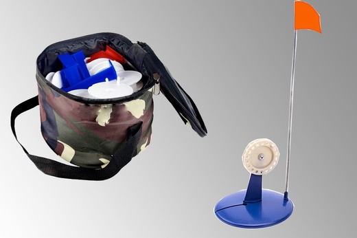Жерлица на подставке d 200мм, катушка d 90мм, флажок,оснащ.тройн.,в круг. сумке, цв. синий (10шт/уп)