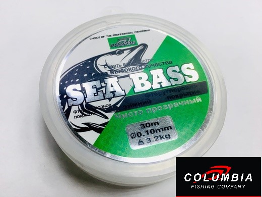 Леска Sea Bass 30м, 0,10мм, 3,2кг, цвет чисто прозрачный