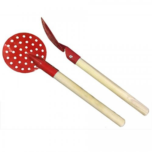 Черпак SPIKE, металлический с деревянной ручкой (красный) (11-01)