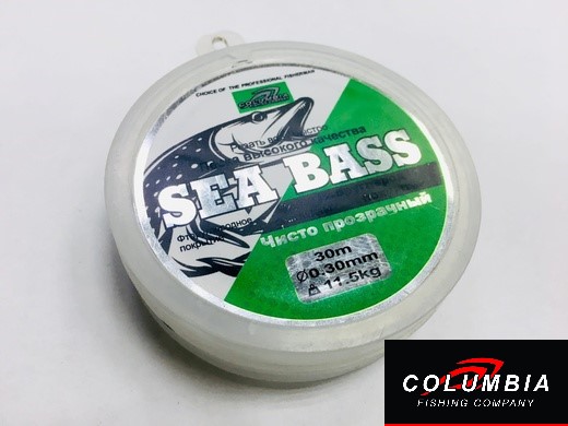 Леска Sea Bass 30м, 0,30мм, 11,5кг, цвет чисто прозрачный