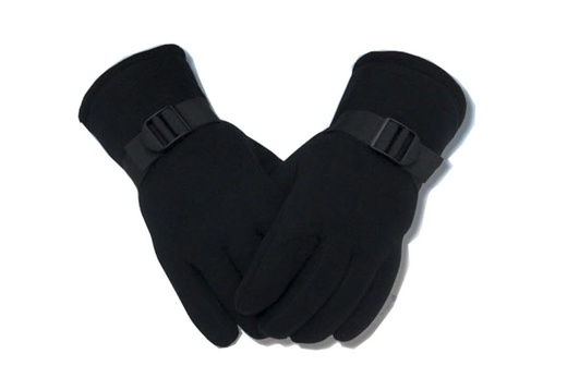 Перчатки флисовые, утепленные, с фиксатором на запястье, цвет черный