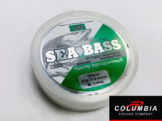 Леска Sea Bass 30м, 0,12мм, 3,8кг, цвет чисто прозрачный